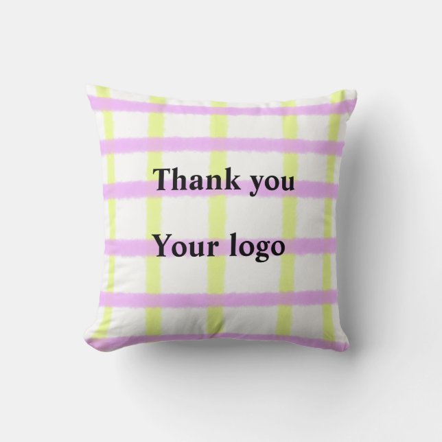 Simple minimal elegant custom logo here company th throw pillow (Front)