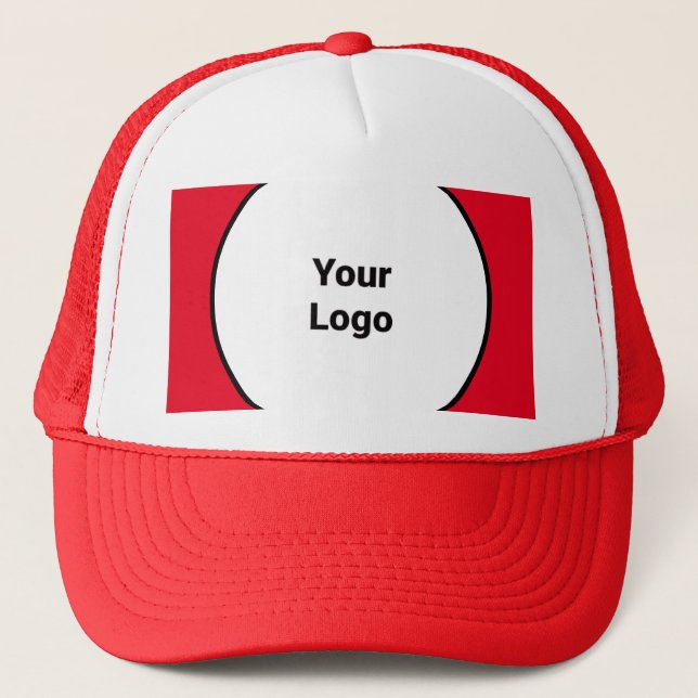 Simple minimal elegant custom logo here company th trucker hat (Front)