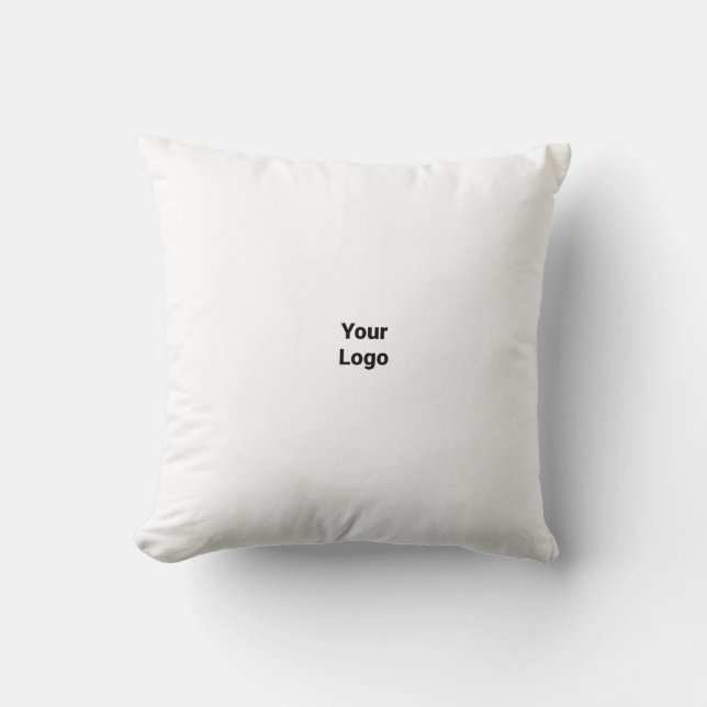 Simple minimal elegant custom logo here company  throw pillow (Front)