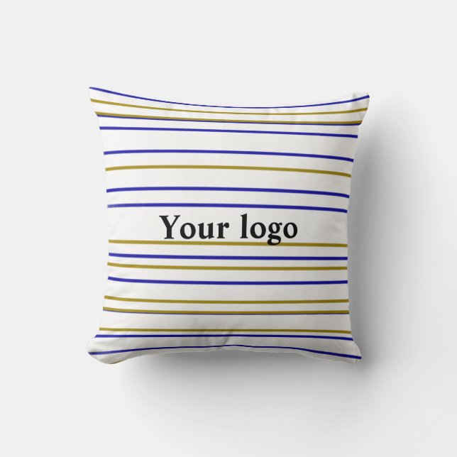 Simple minimal elegant custom logo here company throw pillow (Front)