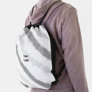Simple minimal elegant custom logo here company to drawstring bag