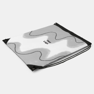 Simple minimal elegant custom logo here company to drawstring bag