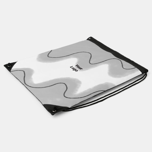 Simple minimal elegant custom logo here company to drawstring bag (Side)