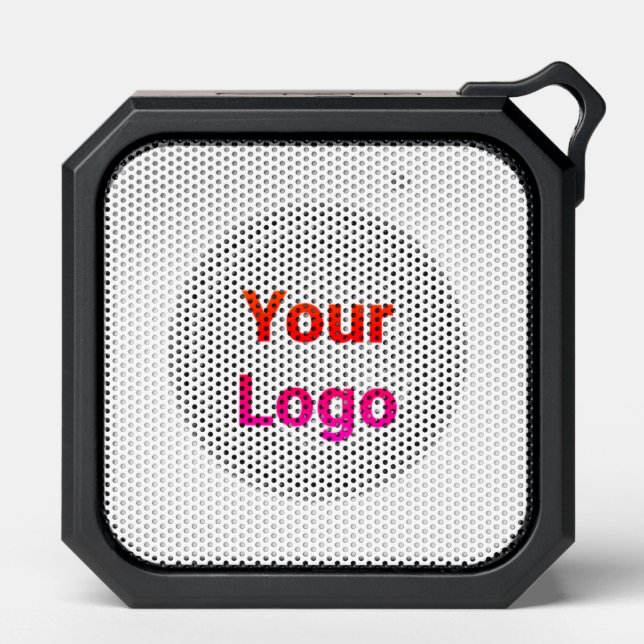 Simple minimal elegant custom logo here company  w bluetooth speaker (Front)