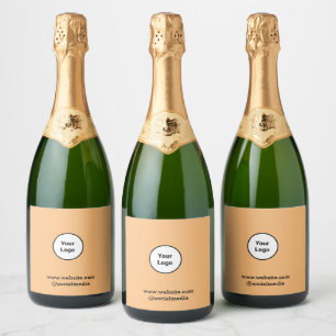 Simple minimal elegant custom logo here company w sparkling wine label