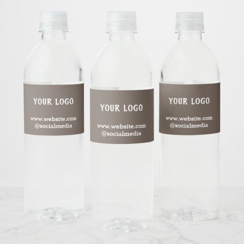 Simple minimal elegant custom logo here company  w water bottle label