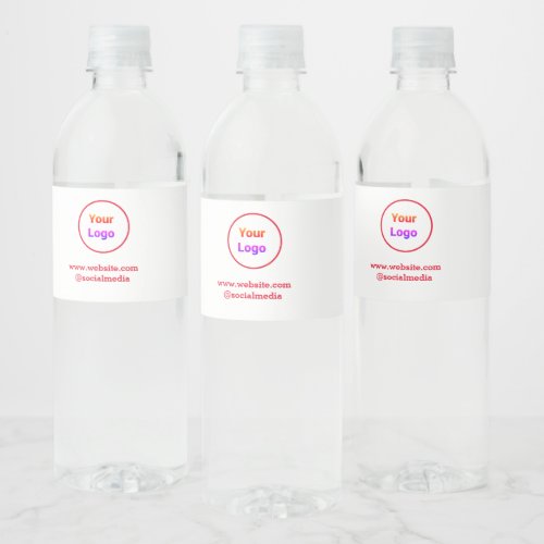 Simple minimal elegant custom logo here company  w water bottle label