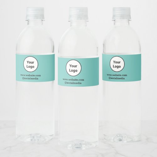 Simple minimal elegant custom logo here company  w water bottle label