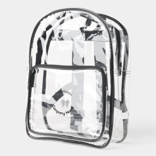 Simple minimal elegant custom logo here company wa clear backpack