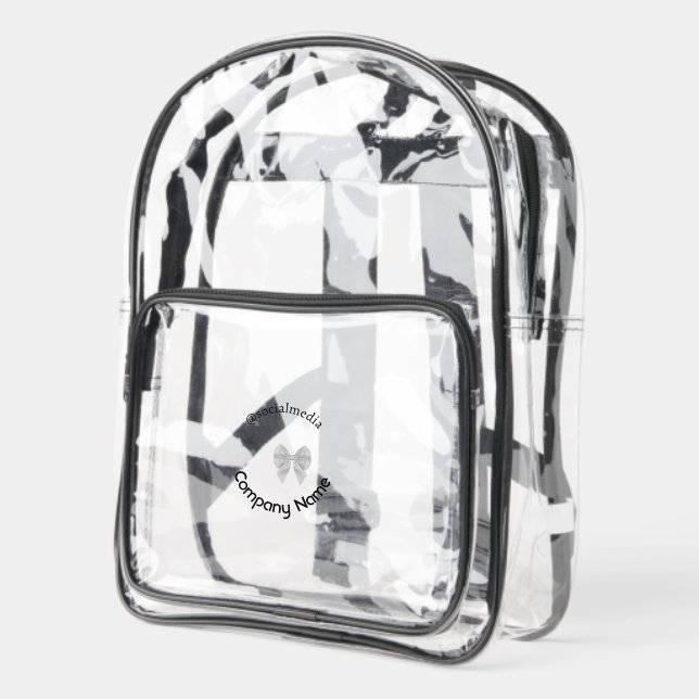 Simple minimal elegant custom logo here company wa clear backpack  (Left)