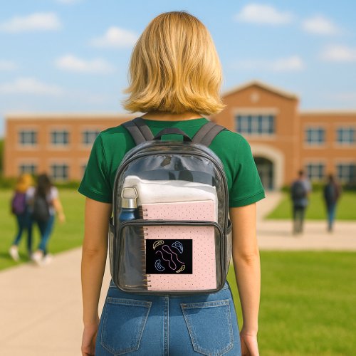 Simple minimal elegant custom logo here company wa clear backpack