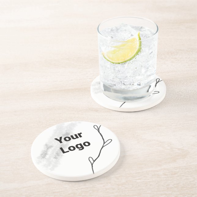 Simple minimal elegant custom logo here company wa coaster (Side)