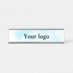 Simple minimal elegant custom logo here company wa desk name plate