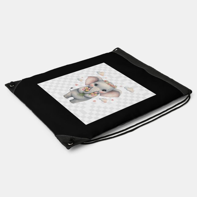 Simple minimal elegant custom logo here company wa drawstring bag (Side)