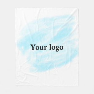 Simple minimal elegant custom logo here company wa fleece blanket