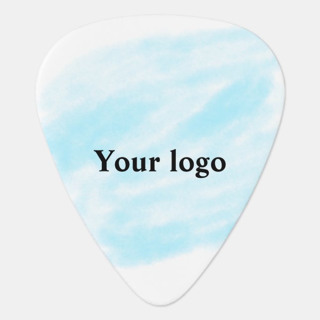 Simple minimal elegant custom logo here company wa guitar pick (Front)