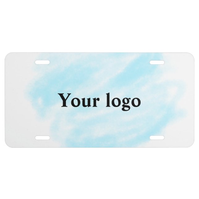 Simple minimal elegant custom logo here company wa license plate (Front)
