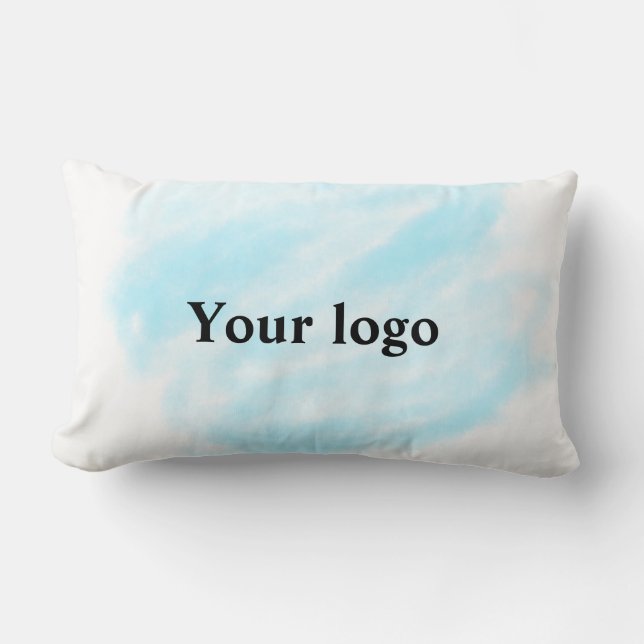 Simple minimal elegant custom logo here company wa lumbar pillow (Front)