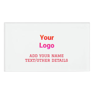 Simple minimal elegant custom logo here company wa name tag