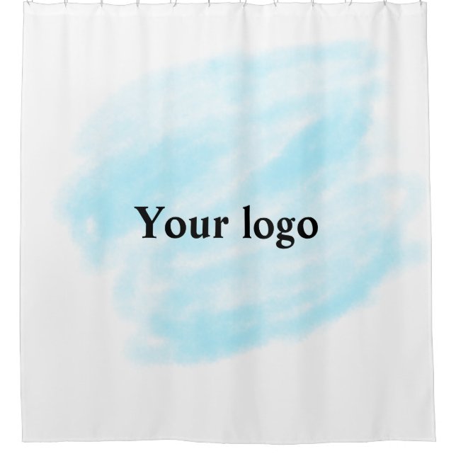 Simple minimal elegant custom logo here company wa shower curtain (Front)