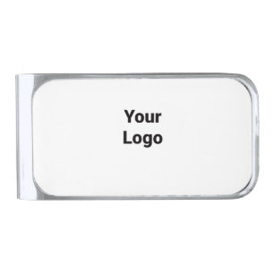 Simple minimal elegant custom logo here company wa silver finish money clip