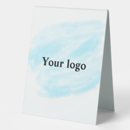 Simple minimal elegant custom logo here company wa table tent sign