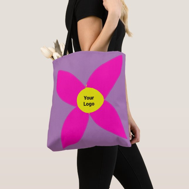 Simple minimal elegant custom logo here company wa tote bag (Close Up)