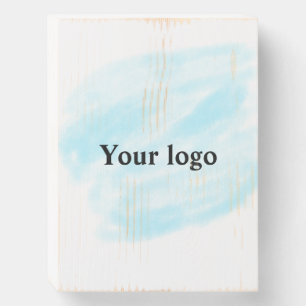 Simple minimal elegant custom logo here company wa wooden box sign