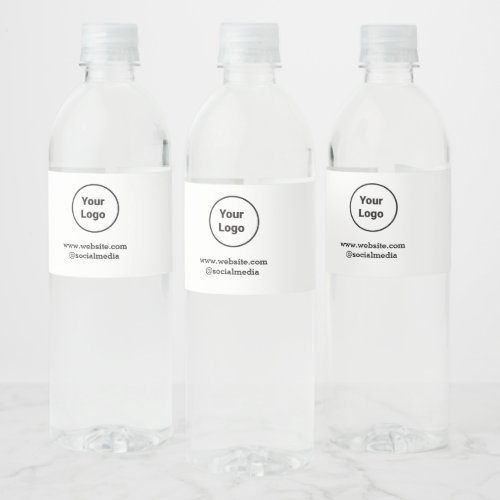 Simple minimal elegant custom logo here company  water bottle label