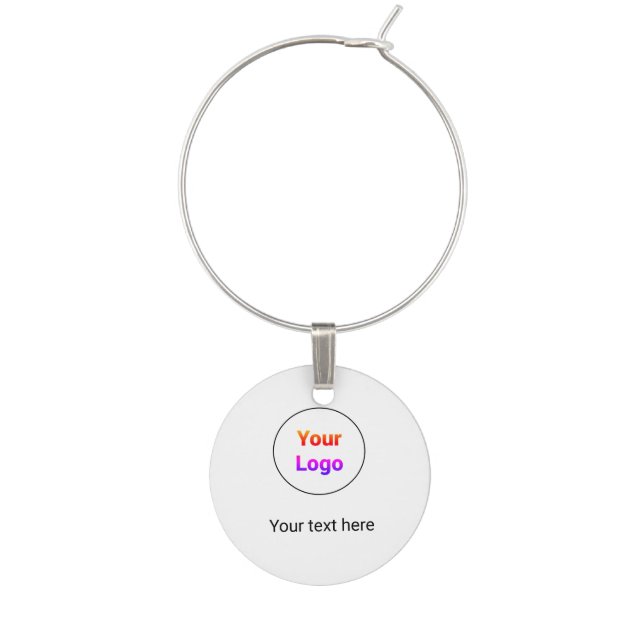 Simple minimal elegant custom logo here company   wine charm (Front)