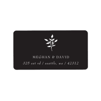 Simple Minimal Elegant Modern Botanical address Label