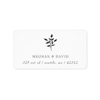 Simple Minimal Elegant Modern Botanical address Label