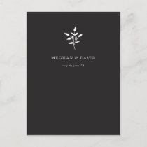 Simple Minimal Elegant Modern Botanical RSVP Invitation Postcard