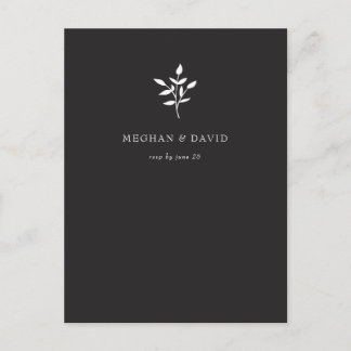 Simple Minimal Elegant Modern Botanical RSVP Invitation Postcard