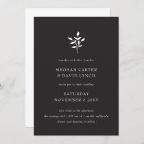 Simple Minimal Elegant Modern Botanical Wedding Invitation