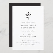 Simple Minimal Elegant Modern Botanical Wedding Invitation