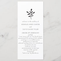 Simple Minimal Elegant Modern Botanical Wedding Program