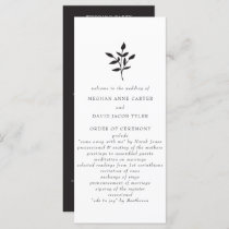 Simple Minimal Elegant Modern Botanical Wedding Program