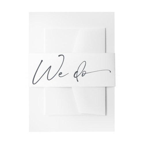 Simple Minimal Elegant Modern Script Wedding Invitation Belly Band