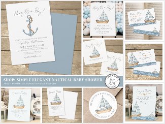 Simple Minimal Elegant Nautical Baby Shower