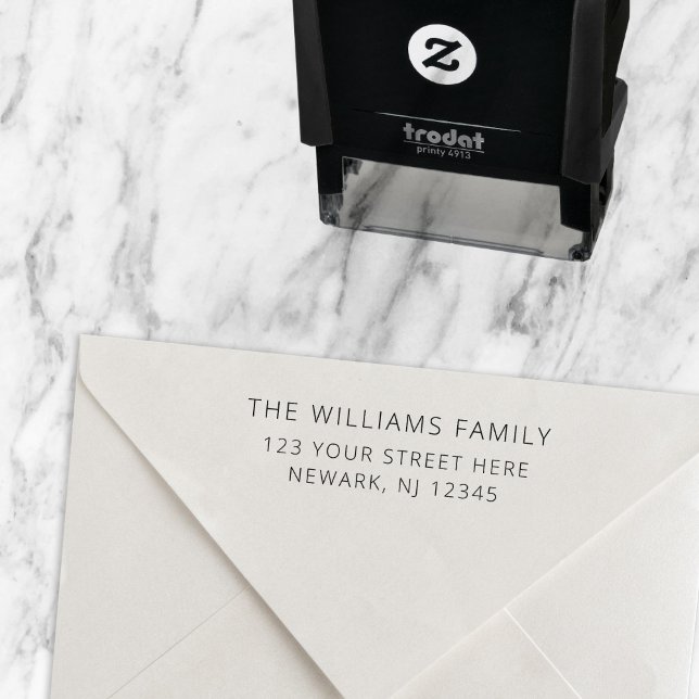 Simple Minimal Elegant Return Address Self-inking Stamp (Creator Uploaded)