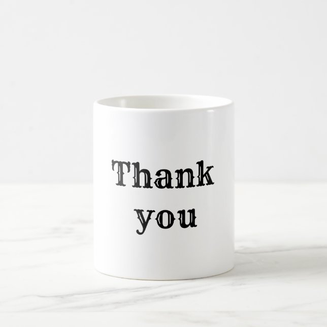 Simple minimal elegant thank you elegant custom  c coffee mug (Center)