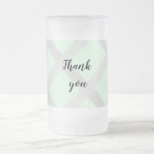 Simple minimal elegant thank you elegant custom  c frosted glass beer mug