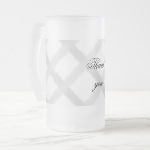 Simple minimal elegant thank you elegant custom  c frosted glass beer mug