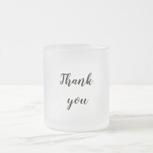 Simple minimal elegant thank you elegant custom  c frosted glass coffee mug