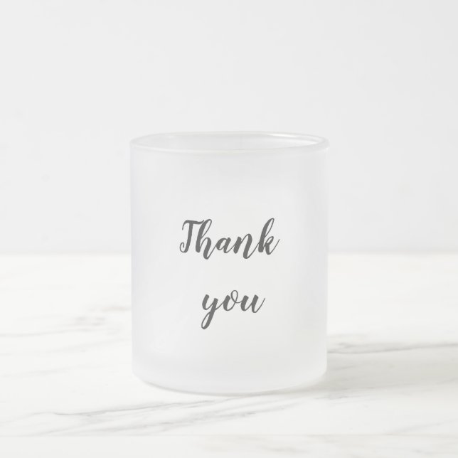 Simple minimal elegant thank you elegant custom  c frosted glass coffee mug (Center)
