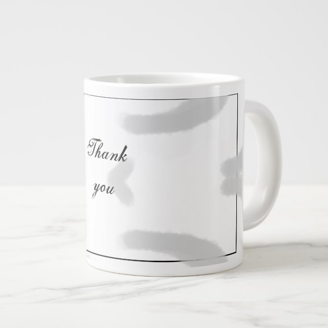 Simple minimal elegant thank you elegant custom  c giant coffee mug (Front Right)
