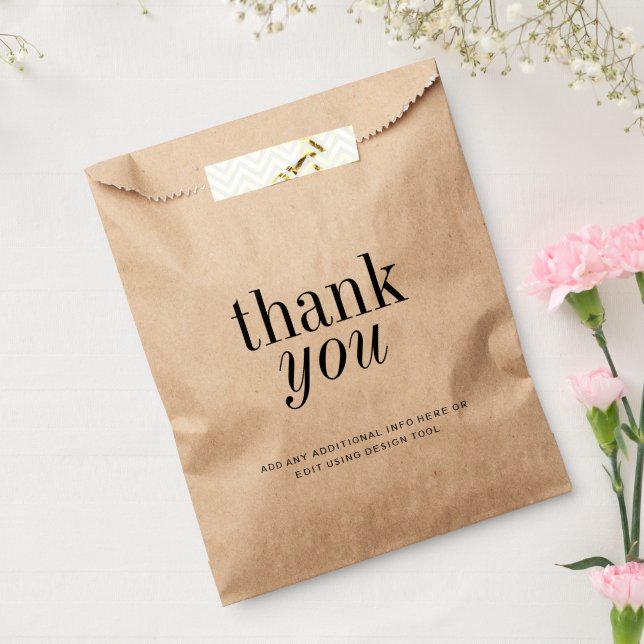 Simple Minimal Elegant Thank You Favor Bag (Sealed)