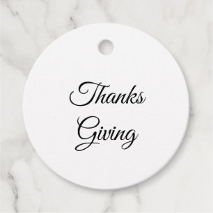 Simple minimal elegant thanks giving gift tag