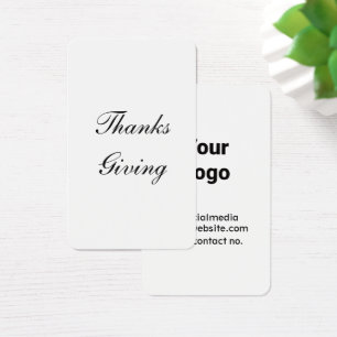 Simple minimal elegant  thanks giving gift tag